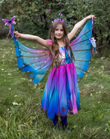 Butterfly Twirl Dress & Wings | Blue Size 3-4