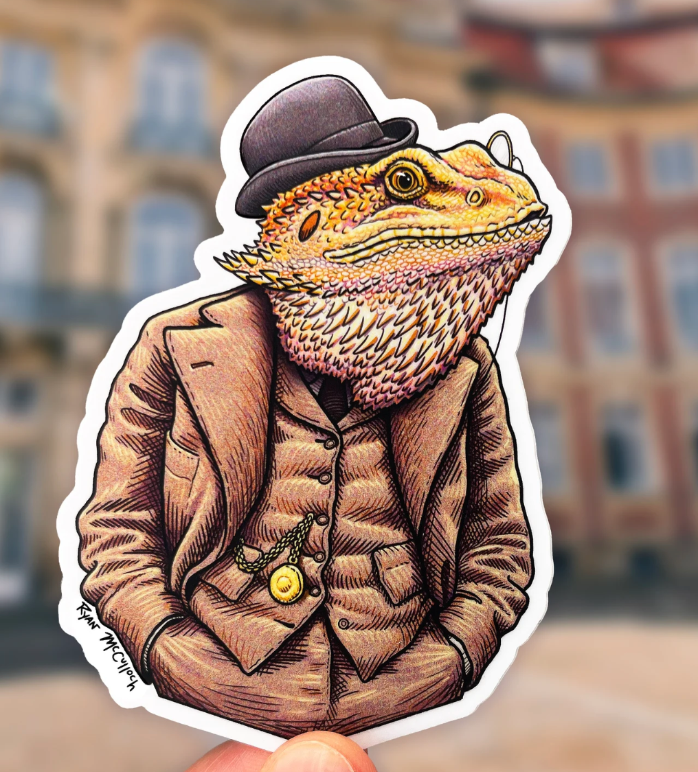 Dapper Bearded Dragon Sticker