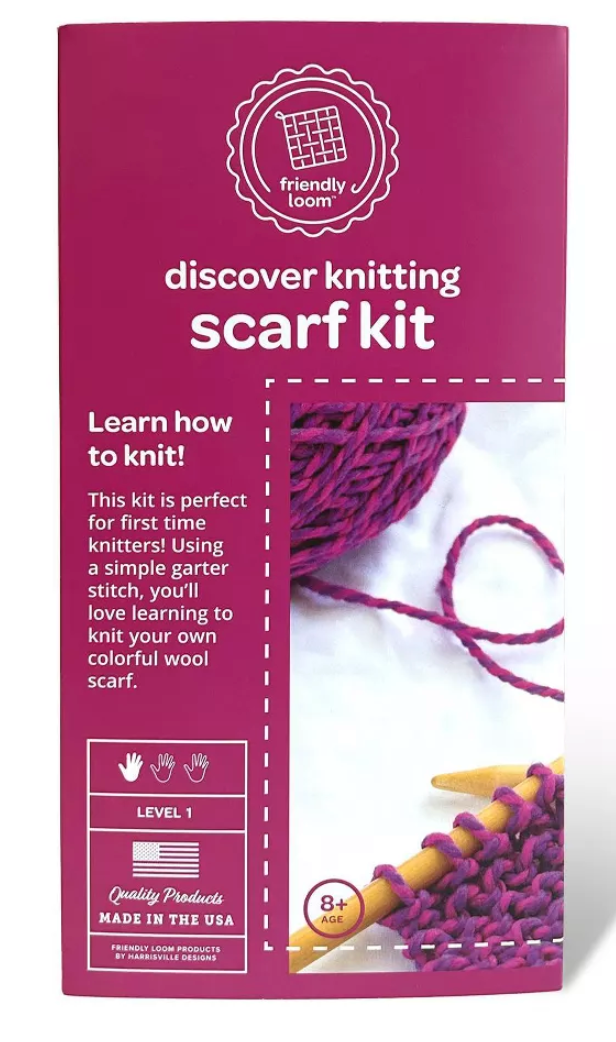 Discover Knitting Scarf Kit | Pink