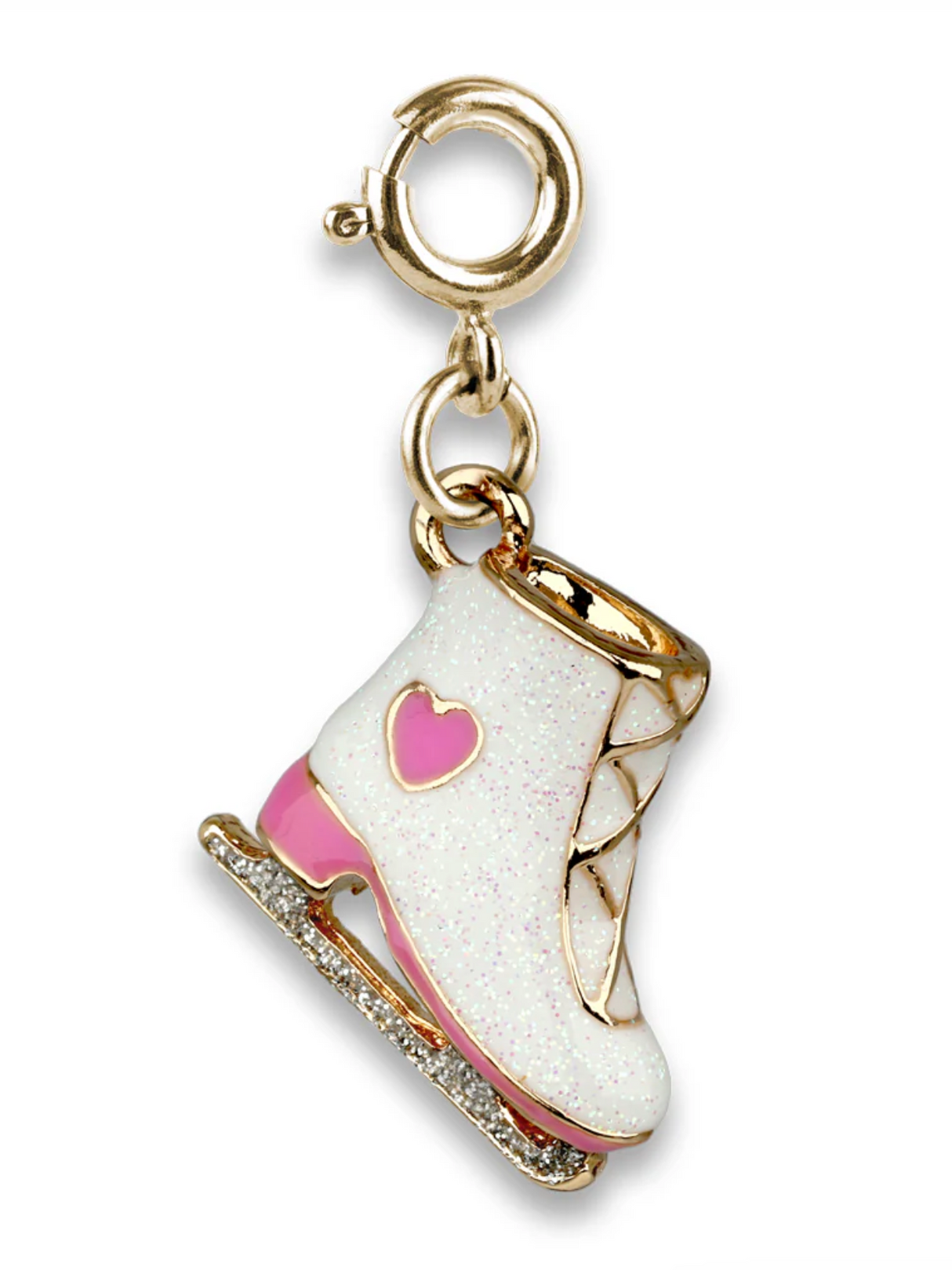 Gold Glitter Ice Skate Charm