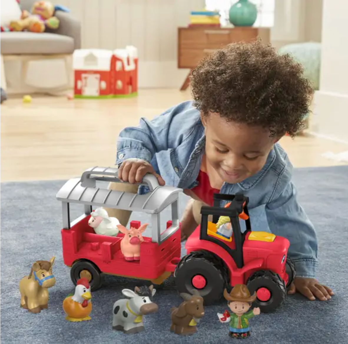 Little People Caring for Animals Tractor Set