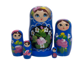 Matryoshka Nesting Dolls | Dark Blue Art 5pc