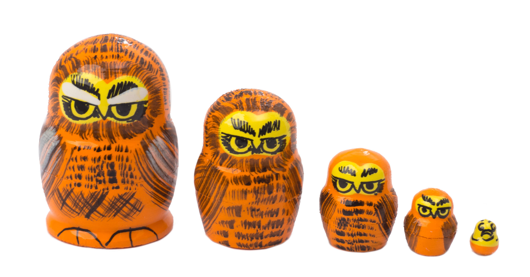 Matryoshka Nesting Dolls | Mini Owls 5pc