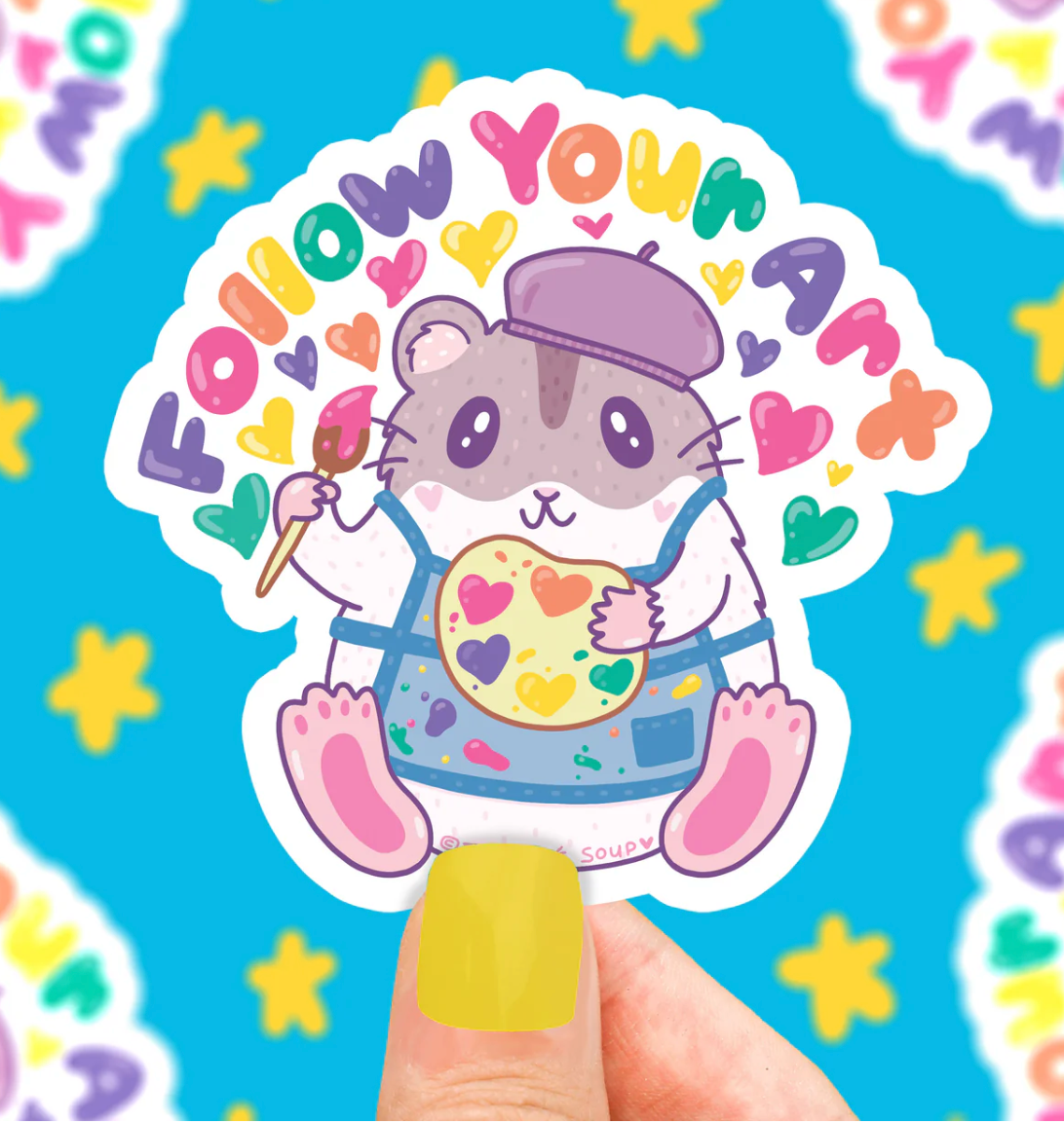 Follow Your Art Hamster Sticker