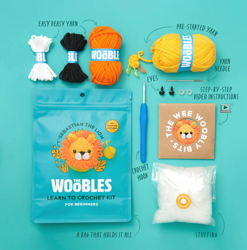 Woobles Crochet Kit | Sebastian the Lion