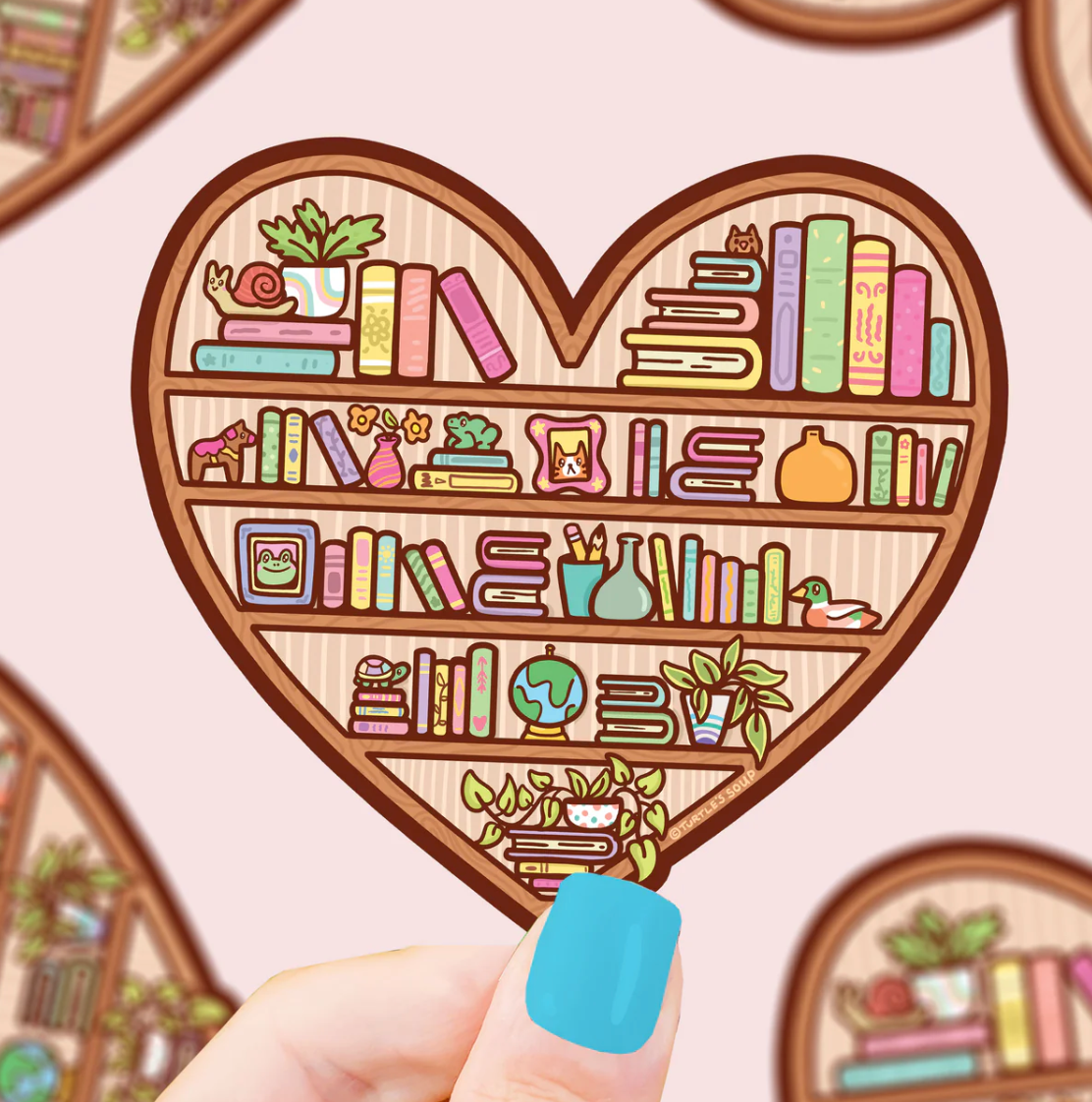 Heart Shaped Bookshelf Sticker