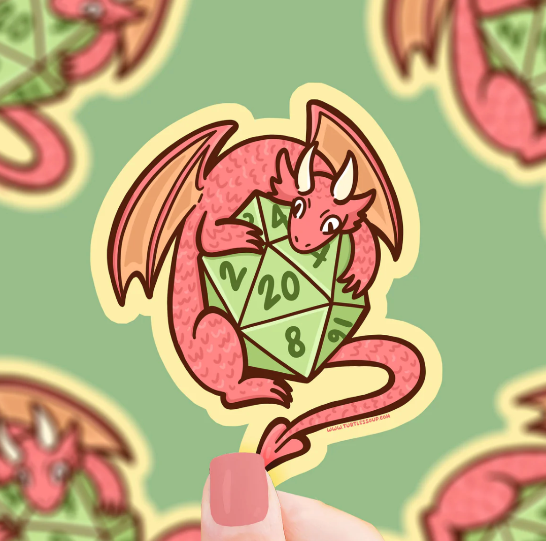 Dragon D20 Sticker