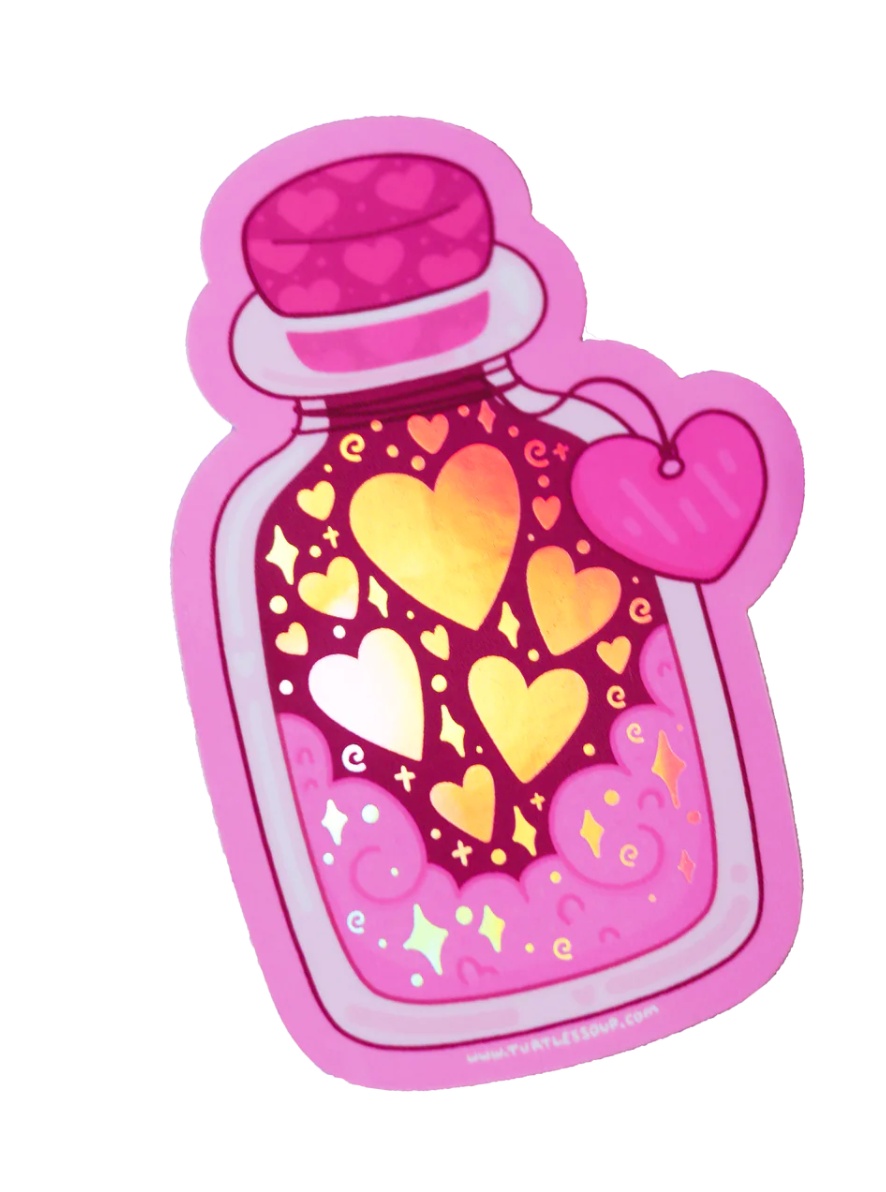 Bottle of Hearts Sticker