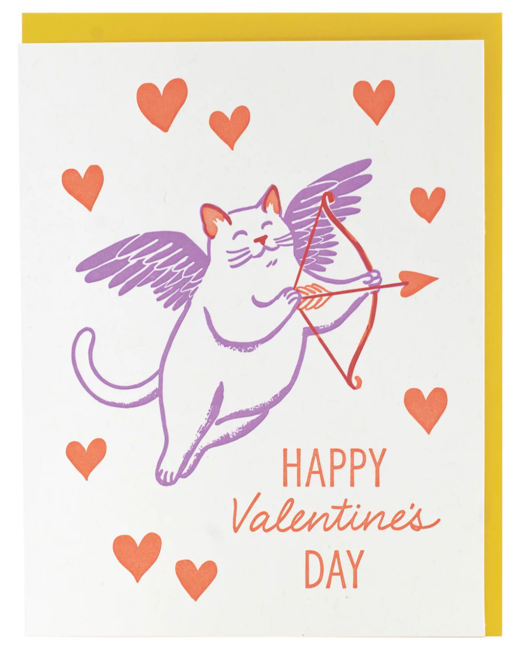 Cupid Cat Valentines Card