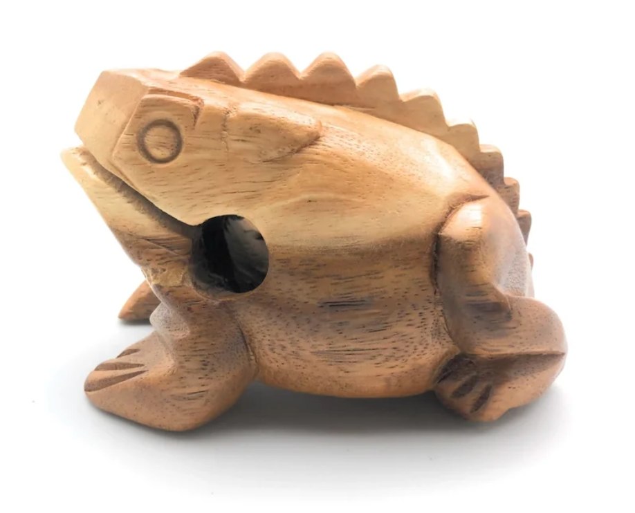 Wooden Croaking Frog | 4in Natural