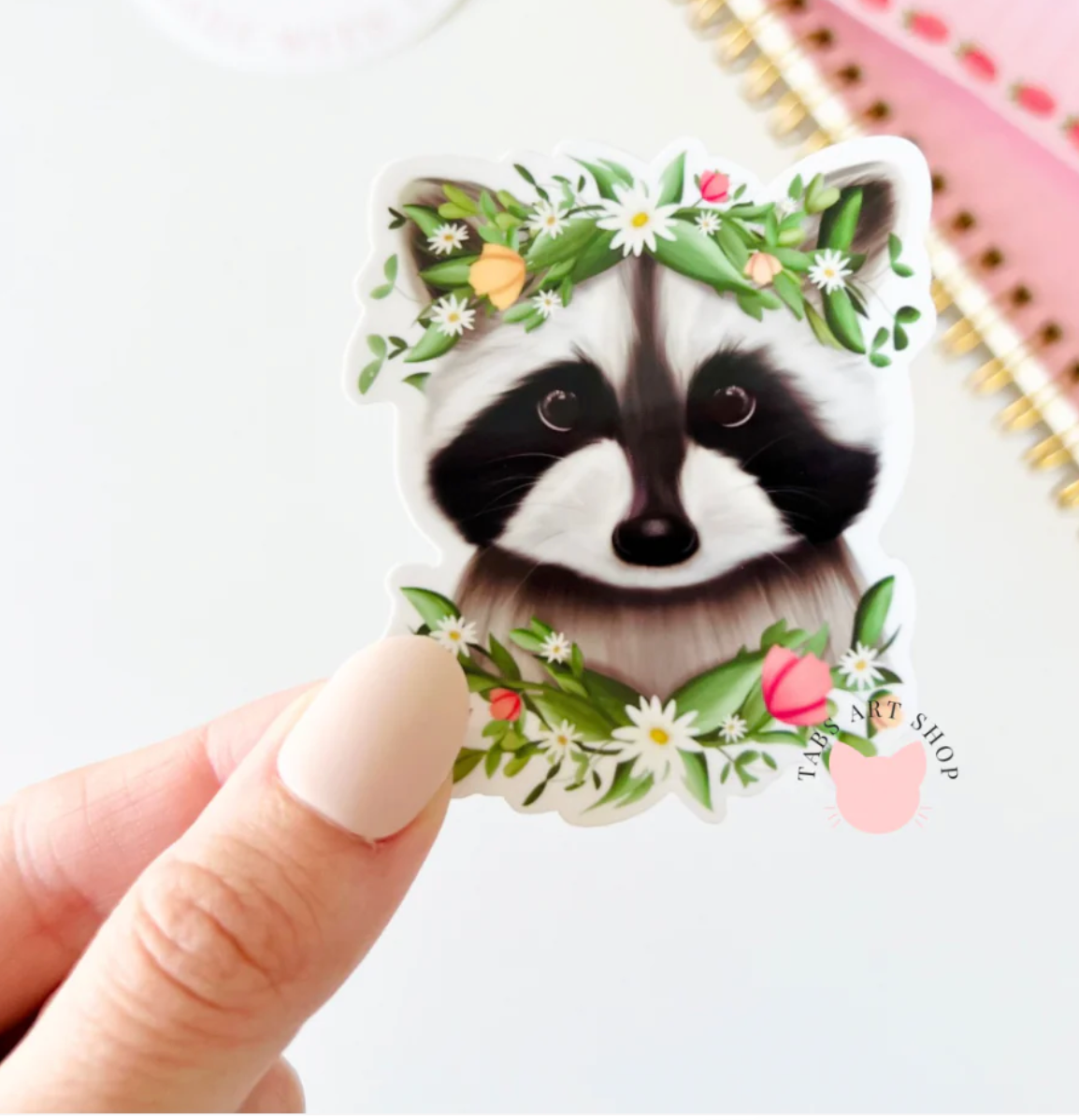 Spring Raccoon Sticker