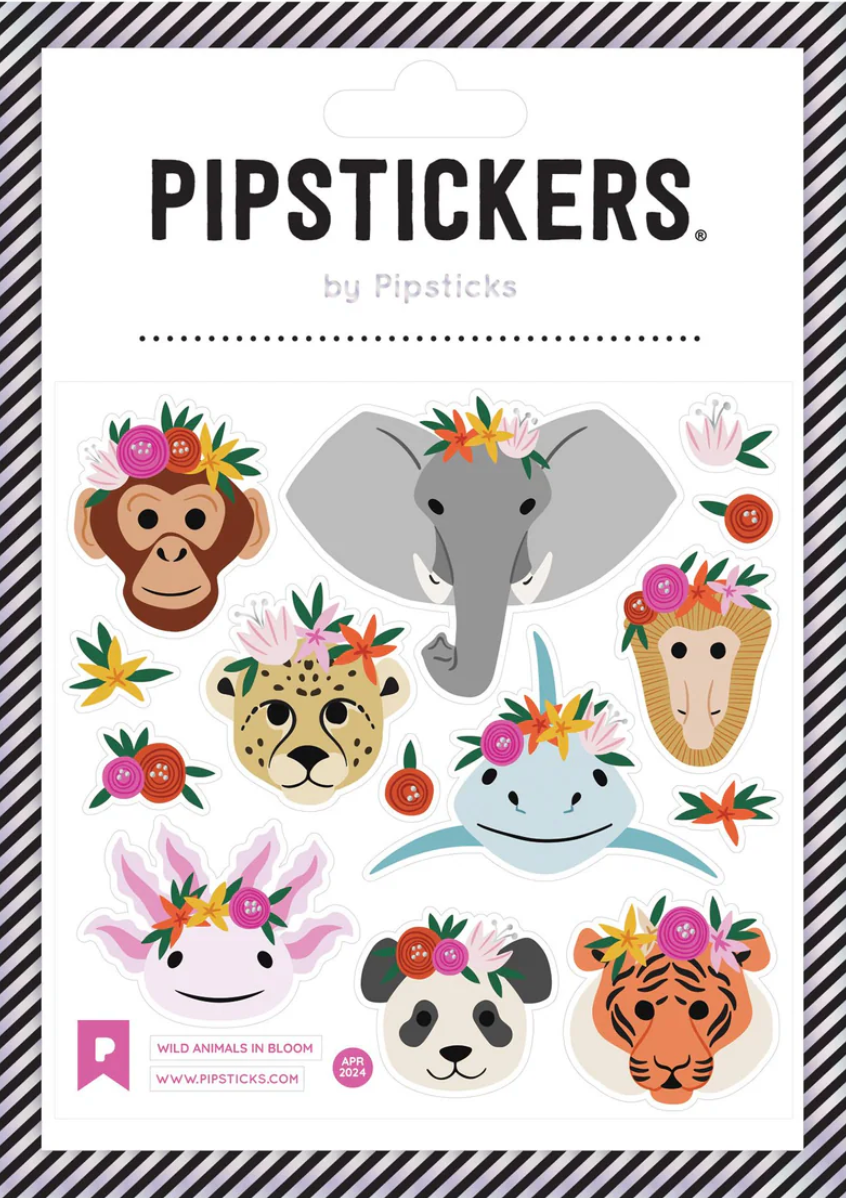 Wild Animals in Bloom Stickers