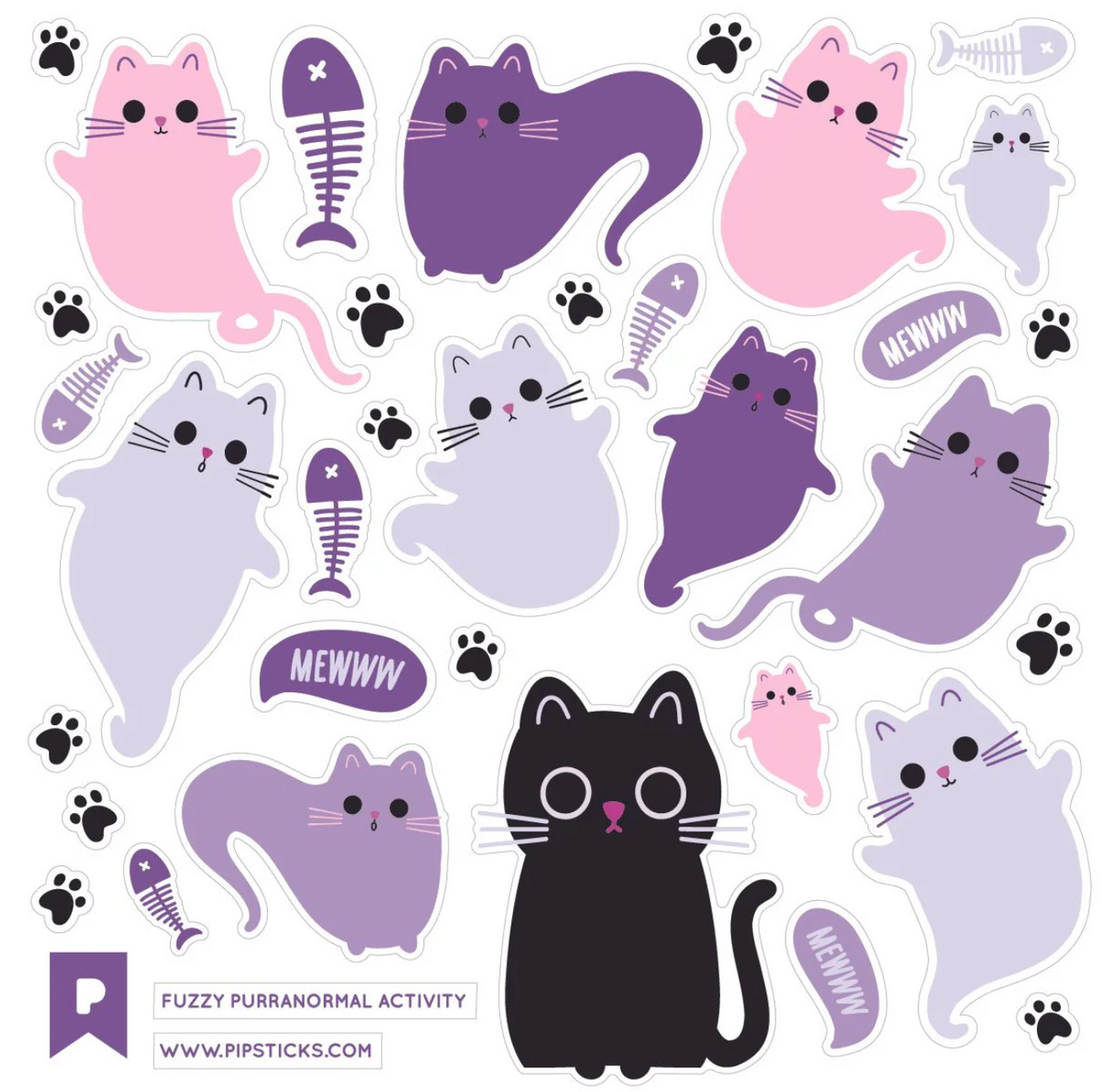 Fuzzy Purranormal Stickers