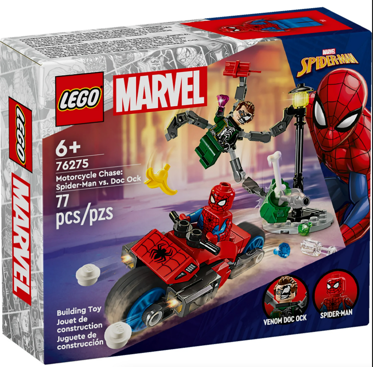 Super Heroes Motorcycle Chase: Spider-Man vs Doc Ock