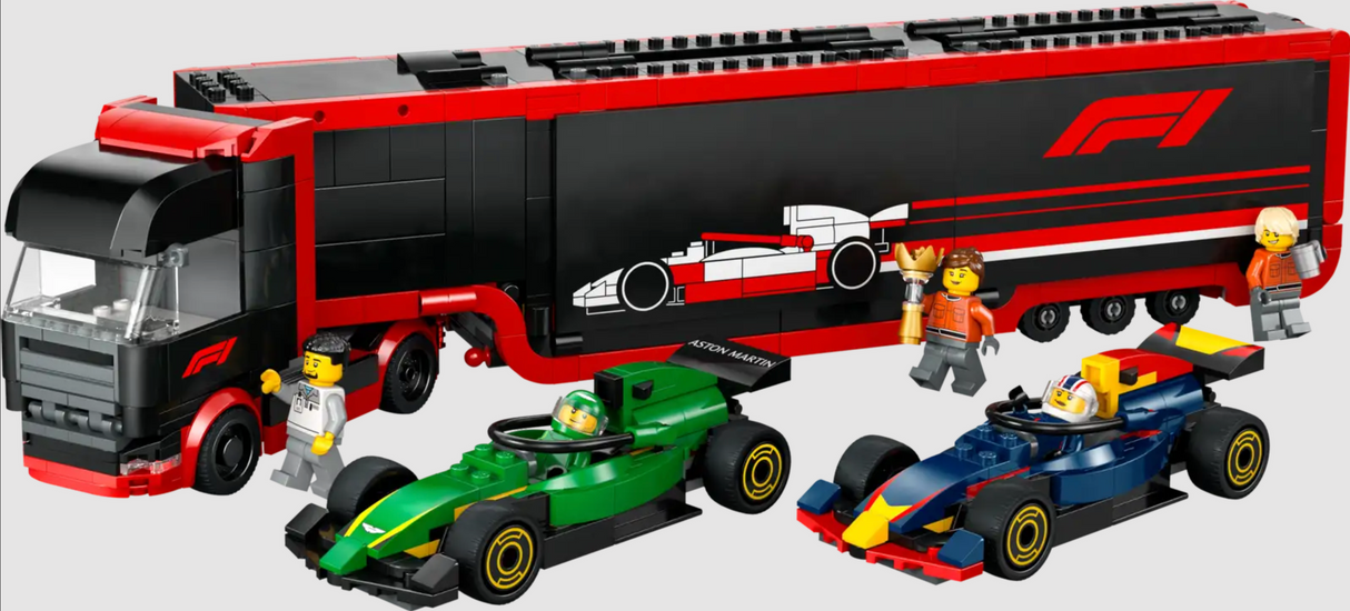 City F1 Truck with RB20 & AMR24 F1 Cars