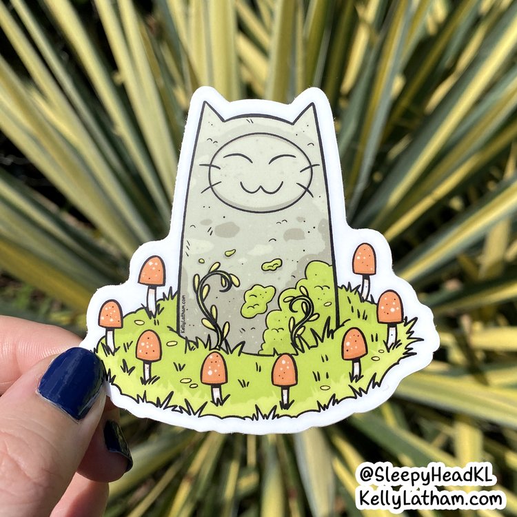 Fantasy Cat Statue Sticker