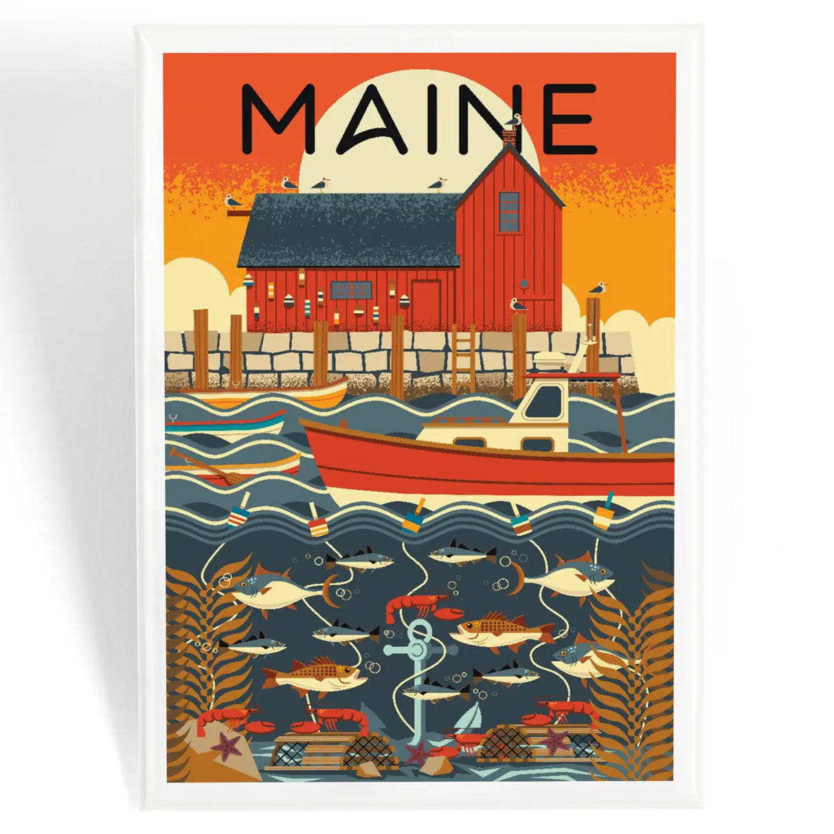 Maine Nautical Geometric Magnet