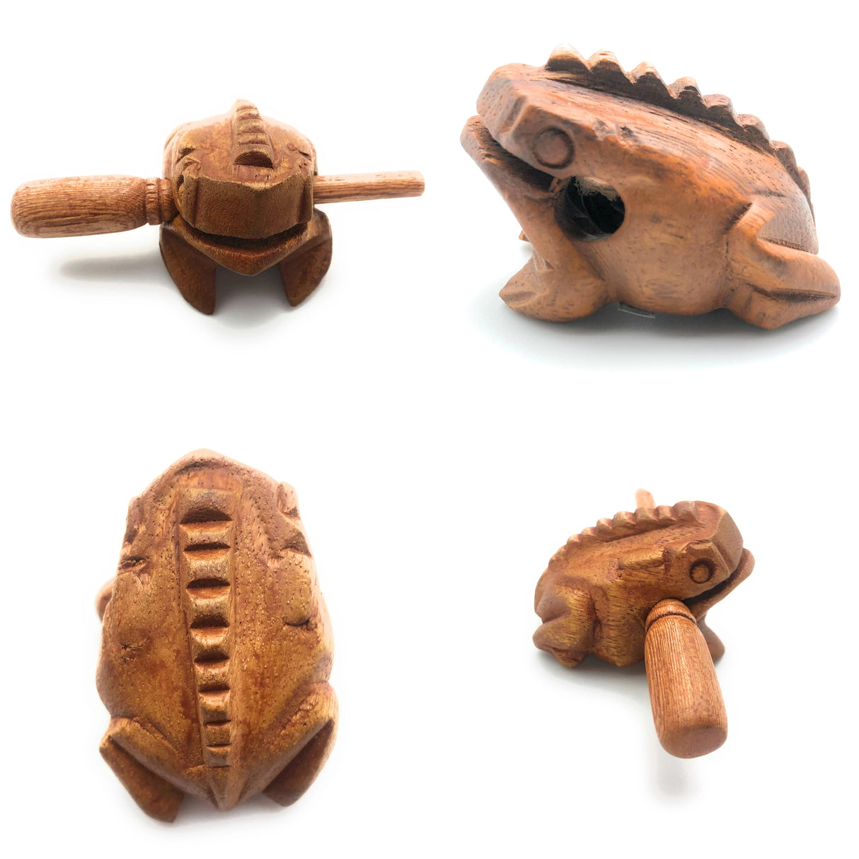 Wooden Croaking Frog | 1.5in Light Brown