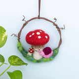 Mushroom Snail Wreath Felt Ornament