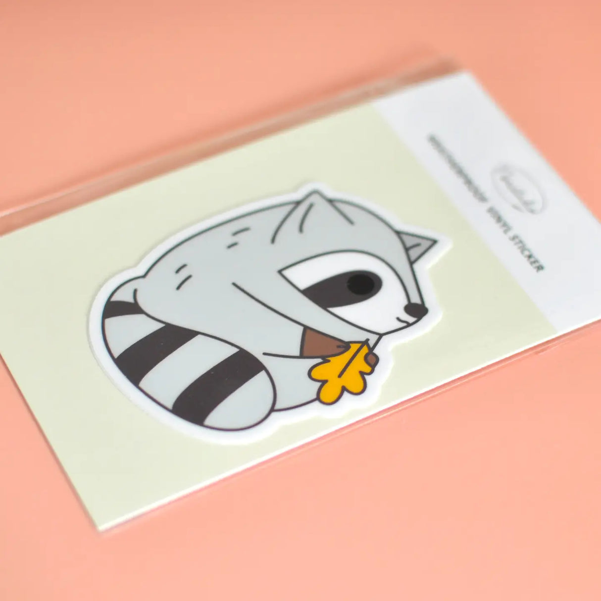 Raccoon and Leaf Sticker