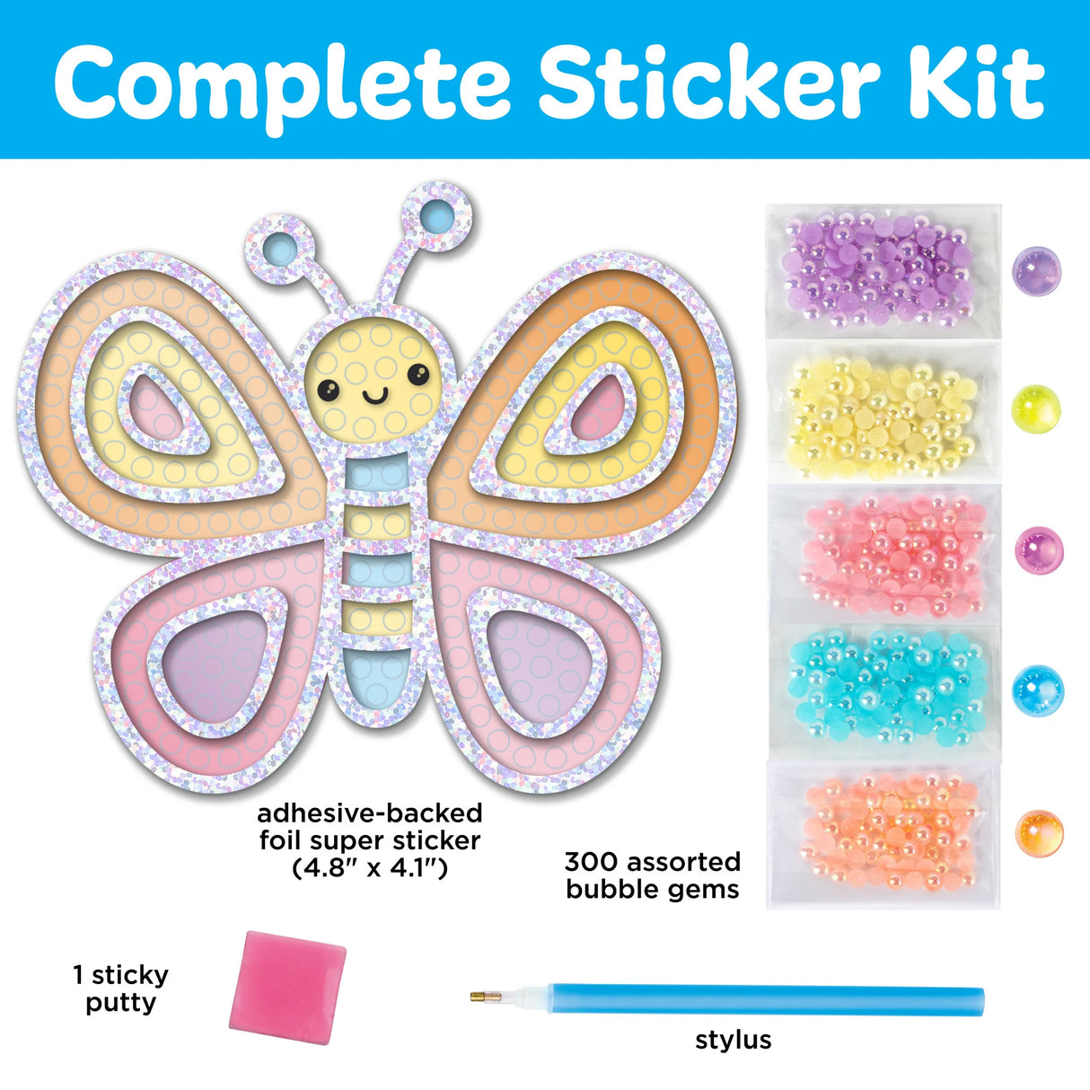 Bubble Gems Super Sticker Butterfly