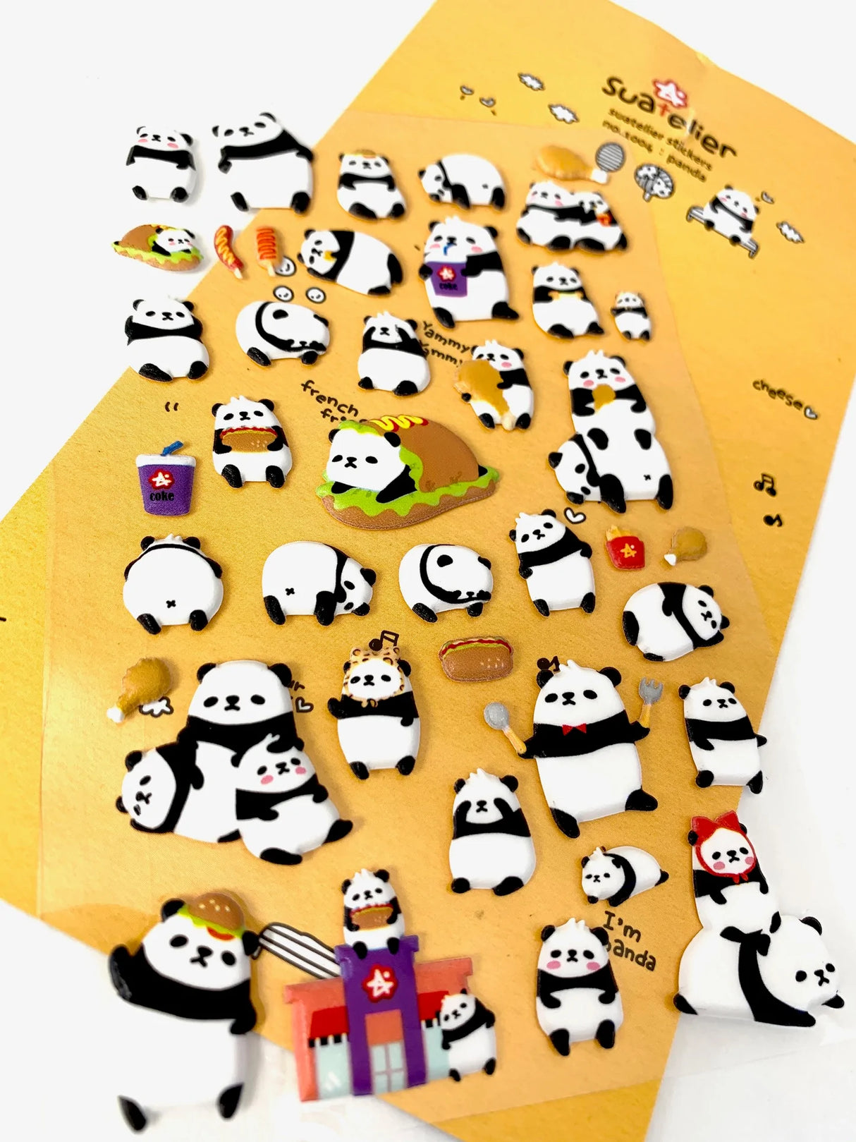 Panda Puffy Stickers