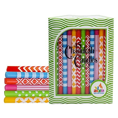 Multicolor Hannukah Candles 45 Pack