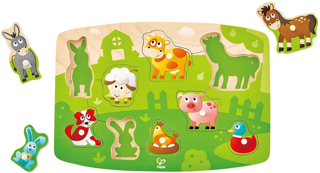 9pc Farm Animals Peg Puzzle