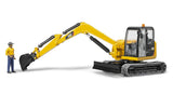 Cat Mini Excavator with Worker