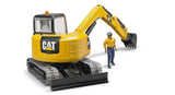 Cat Mini Excavator with Worker