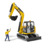 Cat Mini Excavator with Worker