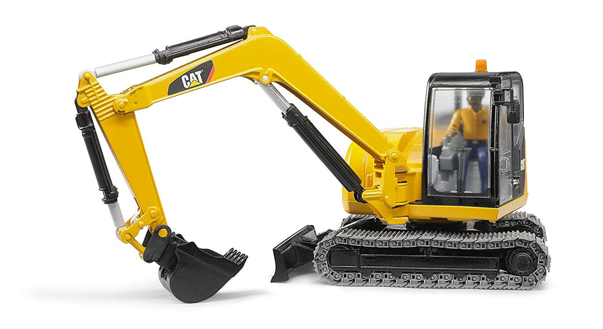 Cat Mini Excavator with Worker