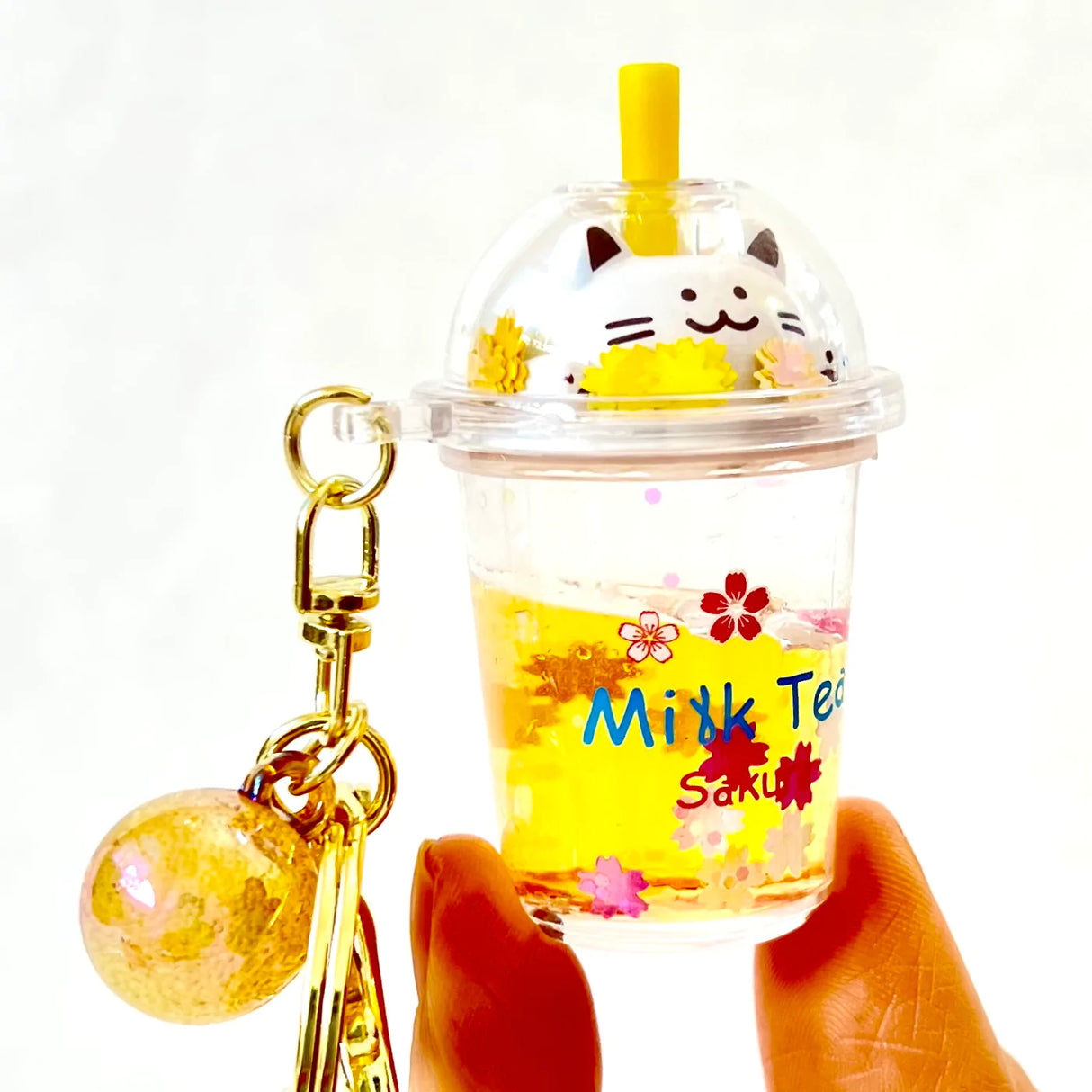 Kitty Boba Milk Keychain