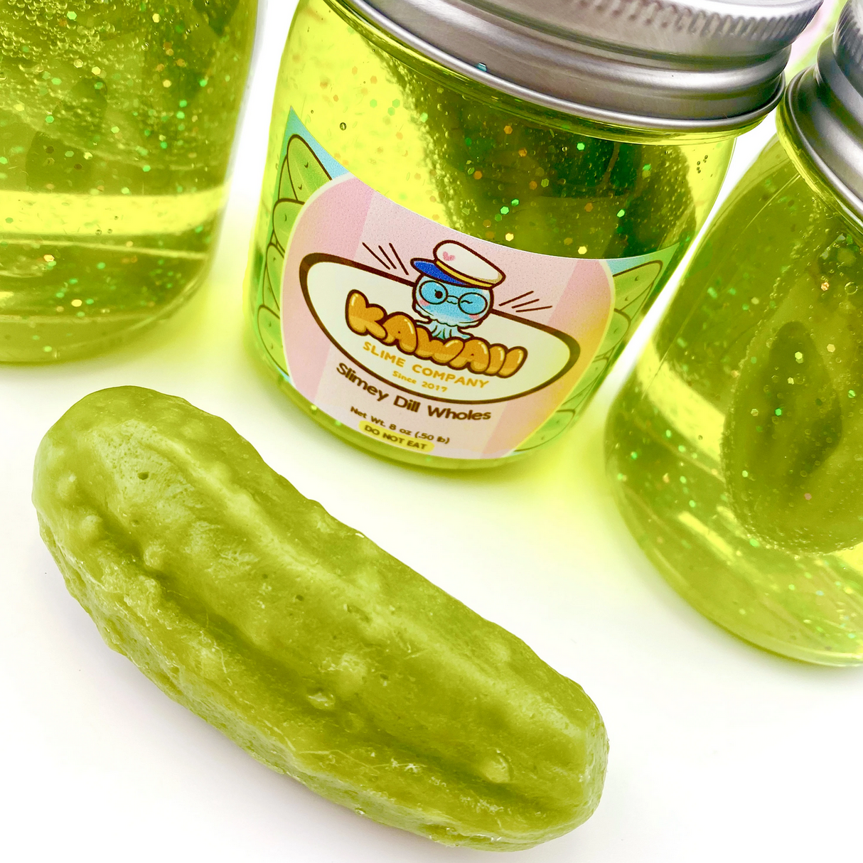 Shimmery Pickle Clear Slime