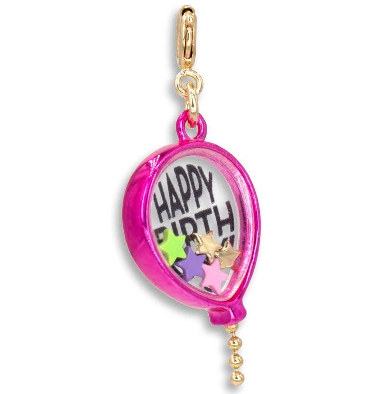 Gold Birthday Balloon Shaker Charm