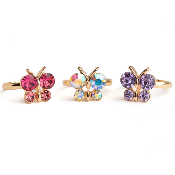 Boutique Butterfly Gem Rings