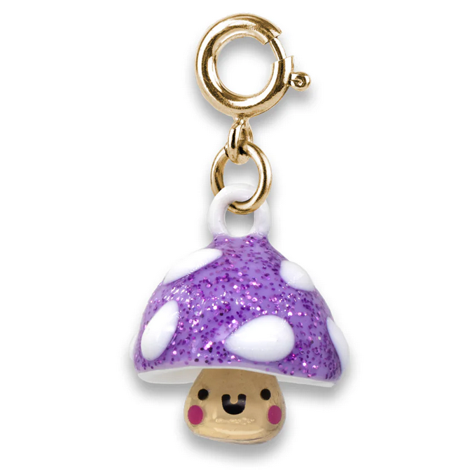 Gold Glitter Mushroom Charm