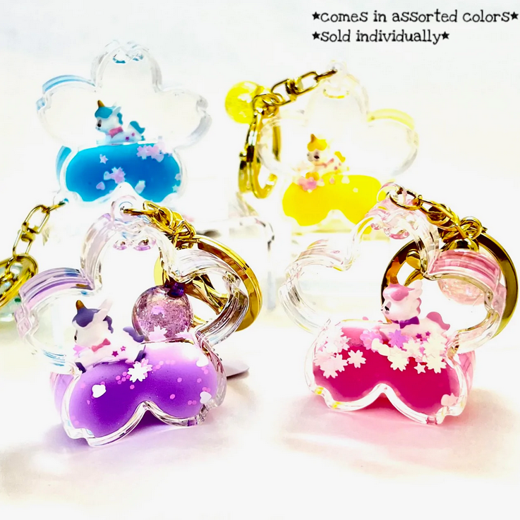 Unicorn Flower Keychain