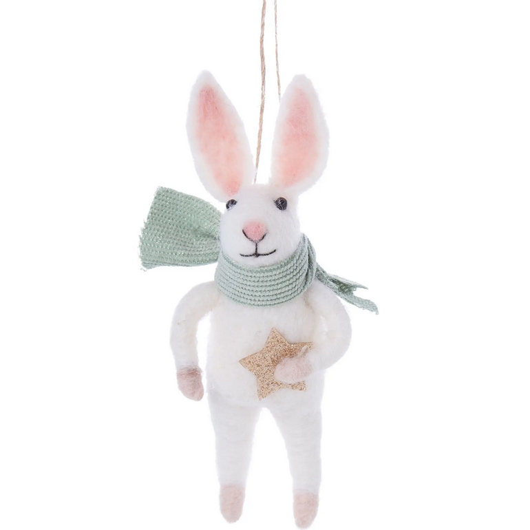 Winter White Bunny Felt Ornament