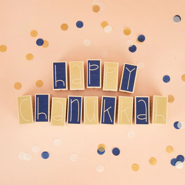 Happy Hanukkah Letter Blocks