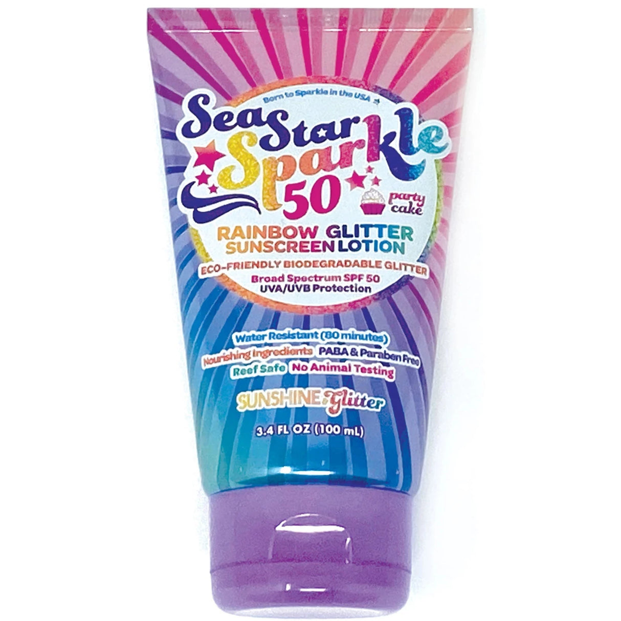 Sea Star Sparkle Rainbow Party Cake Bio Glitter Sunscreen