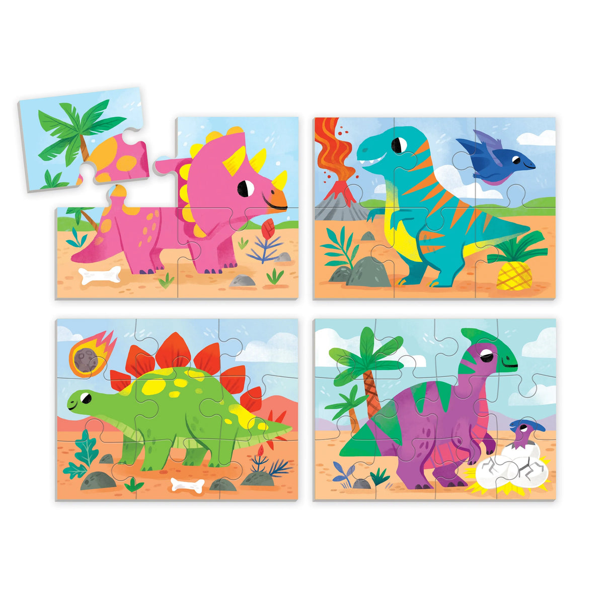 4-12pc Dino Friends Progressive Puzzles