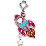 Glitter Rocket Charm