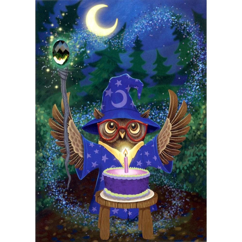 Wizard Owl Jewel Card